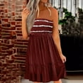 thumbnail image 2 of Tube Top Dress for Women Summer Beach Coverup Smocked Strapless Dress Printed Pleated Off Shoulder Sundresses Ladies Clothes, 2 of 4