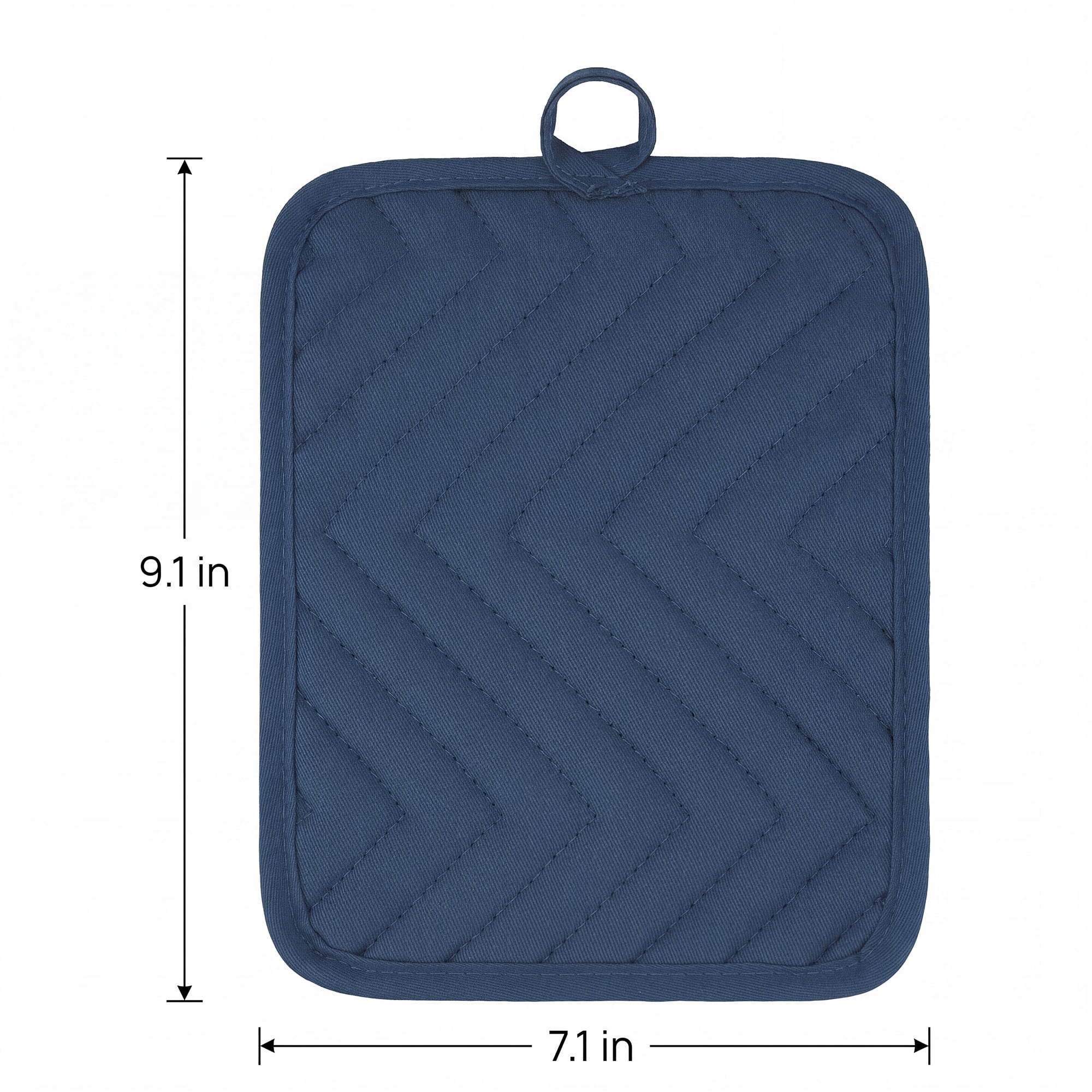 Unique Bargains 2 Pcs Pot Holders Heat Resistant Non Slip Hot Pads for Kitchen Blue 9.1"x7.1"