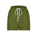 thumbnail image 6 of biudgviw Summer Shorts for Women Cuffed Hem Cotton Linen Shorts with Pockets Drawstring High Waisted Beach Vacation Casual Shorts, 6 of 6