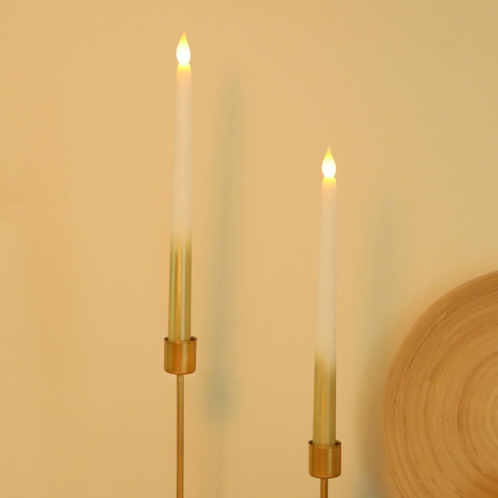 4x Flickering LED Candles Taper Light Remote Battery Operated Wedding Christmas 