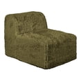 thumbnail image 2 of Furniture of America Pom Modern Faux Fur Modular Compressed Armless Chair, Olive Green, 2 of 8