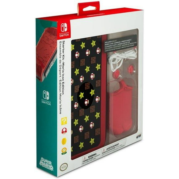 PDP kit Mario Icon Starter - kit d'Accessoires pour console de Jeu - pour Interrupteur Nintendo