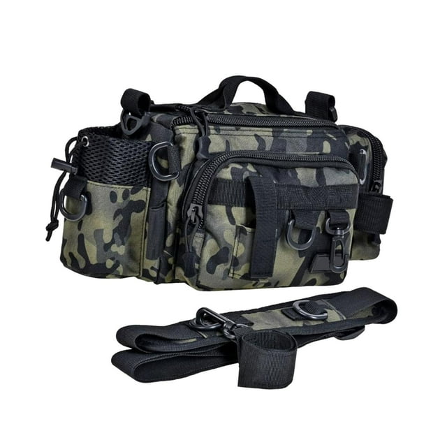 Bolsa de almacenamiento de aparejos de pesca, soporte de cebo, bolsa de almacenamiento resistente, organizador de hombro Verde Sharpla Caja de aparejos de pesca