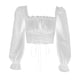 thumbnail image 1 of Retro Crop Tops Puff manga Lolita corsé cinturo vendaje camiseta pulóveres manga larga Boho para primavera viaje graduación Cosplay mujer blanco Yinane Tops cortos Puff Sheeve, 1 of 5