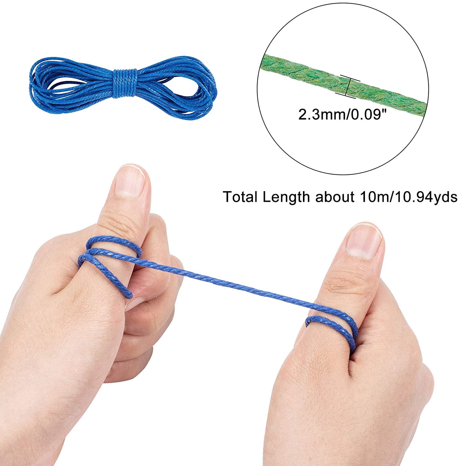 1 Set Cotton String Threads for Jewelry Making 3-Ply Mixed Color 2.3mm 10bundles/set