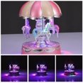 thumbnail image 2 of Caja de música Karussell con 3 caballos que brillan en la oscuridad para regalo de cumpleaños para niños, hogar Feliz Sencillez, 2 of 3