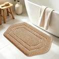 thumbnail image 6 of JAATOP 24"x48" Ultra Thick Bathroom Rug, Extra Soft Absorbent Sculpted Bath Mat, Non-Slip TPR Backing, Machine Washable, Beige, 6 of 7
