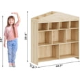 thumbnail image 5 of M optimized Toy Storage Organizer 9-Cubby Kids Bookshelf 40.7in Width Bookcase Toddlers Playhouse Cabinet Shelf for Boys Girls Wooden Cubby Storage Toy Shelf for Playroom, Nursery, Kids Room, 5 of 8