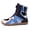 Black and blue, variant on Men's And Women's All-season Motorcycle Riding Boots And Motorcycle Shoes,Black red,39