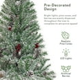 thumbnail image 3 of Pre-lit Xmas Tree Artificial Christmas 4-Piece Set,Christmas Tree Garland Wreath 4FT Xmas Trees,LED 340 Lights,Garland & Christmas Rattan, 960 Branch Tips,for Festive Christmas Decor,Home,Retro White, 3 of 9