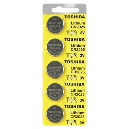 Toshiba CR2025 3 Volt Lithium Coin Battery (5 Batteries)