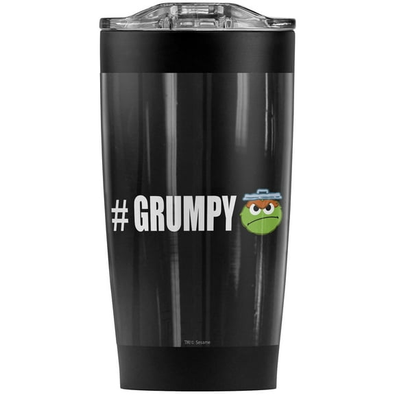 Sesame Street/Oscar #Grumpy Stainless Steel Tumbler 20 oz Coffee Travel Mug/Cup, Vacuum Insulated & Double Wall with Leakproof Sliding Lid | Great for Hot Drinks and Cold Beverages