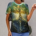 thumbnail image 6 of Tree with Life Women's T-Shirt Short Sleeve T Shirts Tops Tee Ladies Loose T, 6 of 6