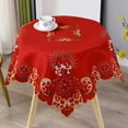 thumbnail image 2 of Christmas Embroidered Table Cloth,Hollow-Out Round TableCloth,for Restaurant Dinning Xams Party Banquet Events,33 Inch, 2 of 6