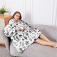 thumbnail image 5 of Oversized Wearable Blanket Hoodie,White Vegetable Pattern Sherpa Blanket Hoodie with Super Pockets,Super Warm Fuzzy Pullover for Women & Men, 5 of 6