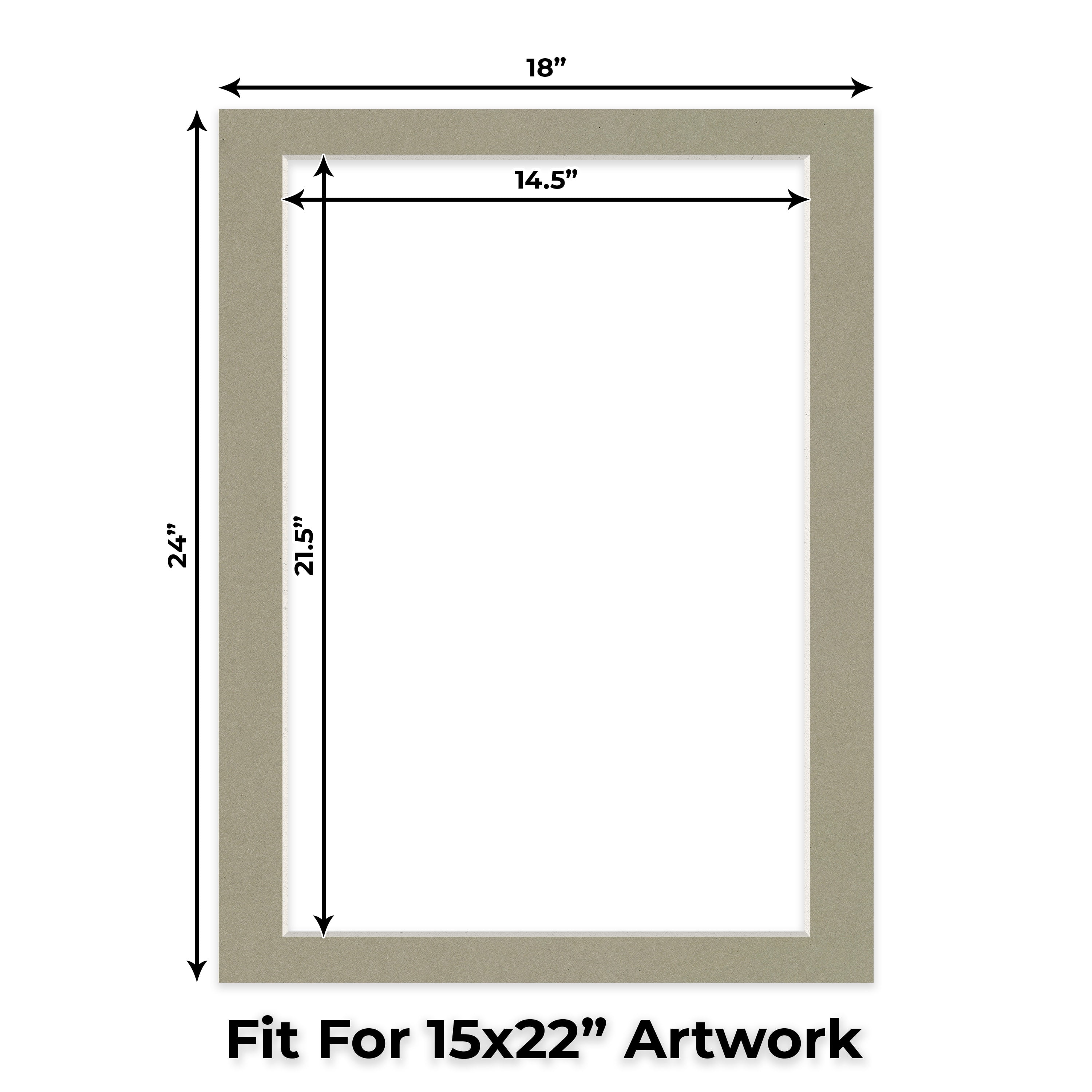 Umber Green Picture Frame Mat for 18x24 Frames - Fits 15x22 Photos - 25 Mats