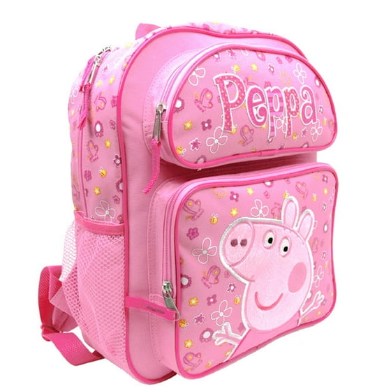 Medium Backpack Peppa Pig Pink Flowers 14" School Bag PI35500