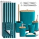 thumbnail image 1 of Set de accesorios de baño Clara Clark Teal con cortina de ducha, 1 of 9