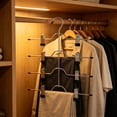 thumbnail image 2 of Organizador de armario con múltiples perchas para faldas, pantalones y vaqueros. Percha plegable de varios niveles con clips ajustables. Almacenamiento que ahorra espacio para pantalones y shorts., 2 of 6