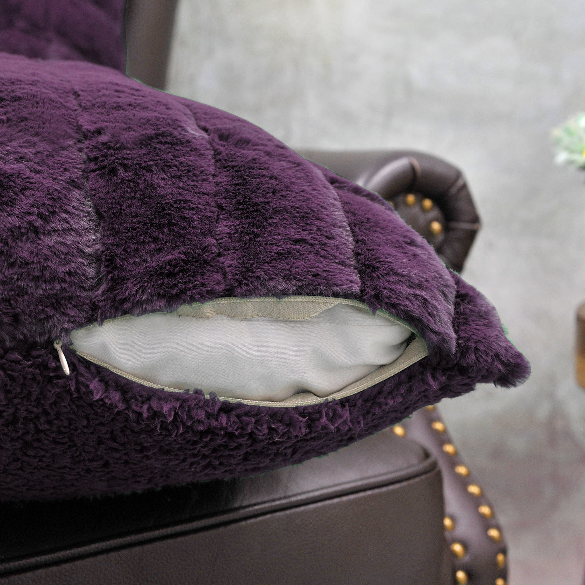 Home Soft Things Super Soft Decorative Pillow Covers, Set of 4, 20x20 inches, Blackberry