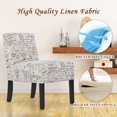 thumbnail image 2 of Dkelincs Fabric Accent Chairs Upholstered Sofa Side Chairs Armless Living Room Chair Seat Furniture with Wood Legs & Adjustable Pads, White, 2 of 7