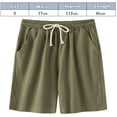 thumbnail image 2 of Pantalones cortos clásicos casuales de lino para hombre Cintura elástica Verano Playa Panel ligero Ajuste delgado con bolsillos Adepaton BST3006987-1, 2 of 6
