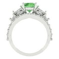 thumbnail image 4 of Clara Pucci 18K White Gold Round Cut 1.5Ct Simulated Green Diamond Engagement Ring + Matching Band - Luxury Box Included, 4 of 7