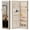Khaki, variant on Jewelry Armoire with 6 LEDs Mirror, Mirror with Storage, Lockable Jewelry Storage for Wall or Door Mounted, Black