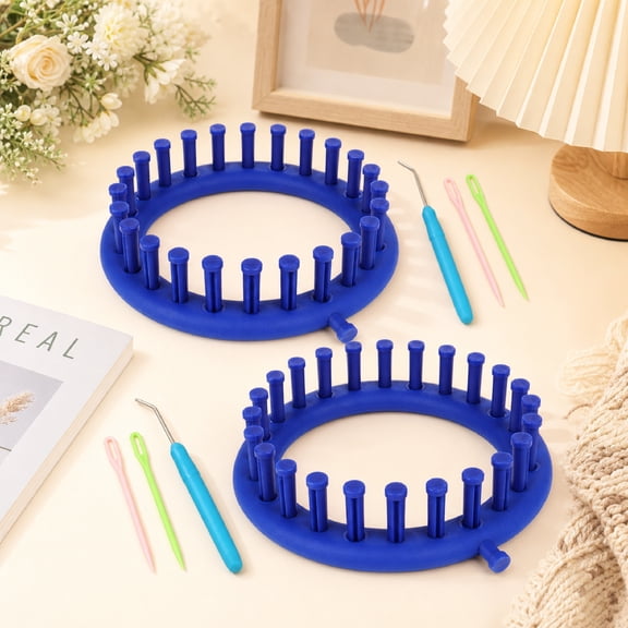 Round Knitting Loom for Hats and Socks, 5.5 Inch Easy Beginner Loom Kit for DIY Craft, 2 Pack