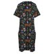 thumbnail image 5 of Gnomo y perro salchicha en el bosque de hongos, fondo negro, vestido holgado con bolsillos, ropa vintage para mujer., 5 of 7