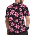 thumbnail image 2 of Wukai Lilies Flowers Print Men's Short-Sleeved Mesh T-Shirt,Quick-Dry Short Sleeve Workout T-Shirt-Small, 2 of 8