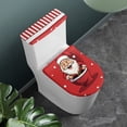 thumbnail image 2 of HELLHERO Santa Claus Stylish Polyester Fabric Toilet Cover Set Soft Stylish Gifts Toilet Lid Covers Adjustable for Bathroom Home Comfort, 2 of 5