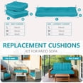 thumbnail image 6 of Outdoor Wicker Chair Cushions of 3 Pieces 44 x 19 x 4 Inch Waterproof Tufted Bench Cushions for Patio Furniture Fade Resistant 1 Loveseat and 2 Square Seat Pad for Swing Sofa Settee (Lake Blue), 6 of 12