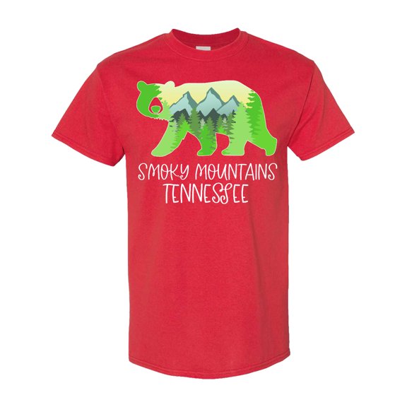 Inktastic Smoky Mountains, Tennessee Mountains and Bear Shape T-Shirt