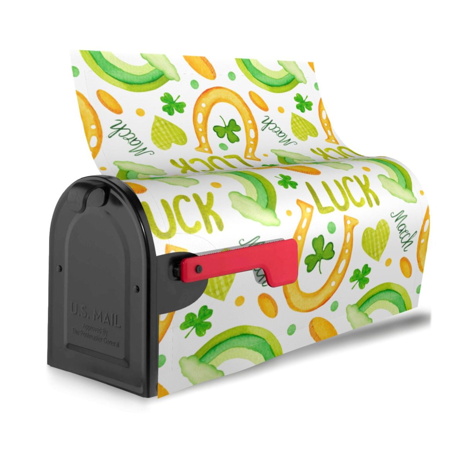 Xecao St Patrick's Day1 for Mailbox Cover with Magnetic Strips, Waterproof and Sunscreen, Adds a Decorative Touch to Your Garden Yard.