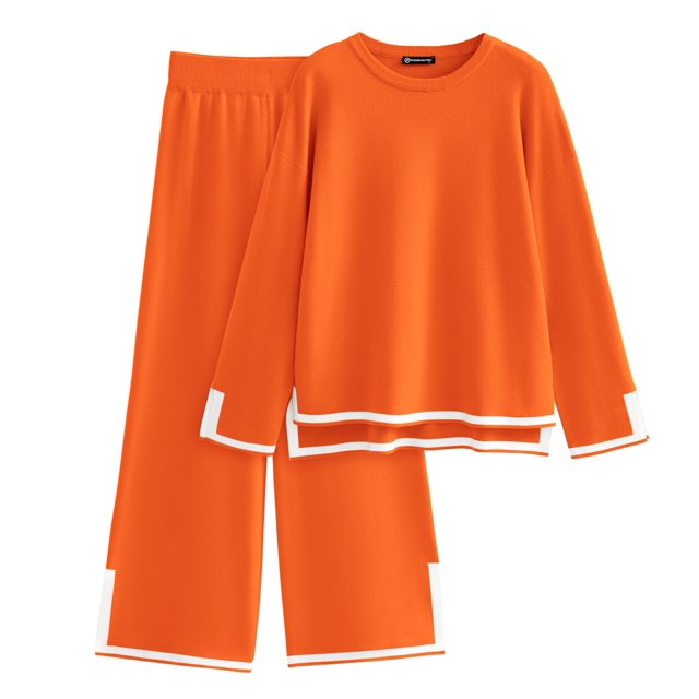 Conjunto Coordinado PRETTYGARDEN Suéter de Punto Naranja M