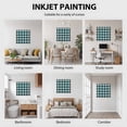 thumbnail image 6 of Framed Canvas Wall Art for Living Room Teal Check Plaid Wall Decor, Buffalo Plaid Aesthetic Paintings for Bedroom Office Kitchen Bathroom, Ready to Hang Artwork Wall Pictures 8x8 Inch, 6 of 9