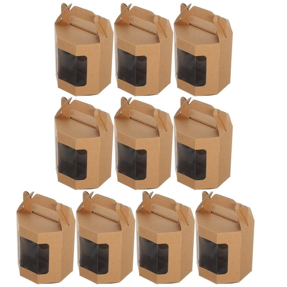Homoyoyo Multi Kraft Cupcake Boxes with Clear Window for Storage and Easy Transport, Ideal for Baking and Party Supplies