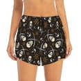 thumbnail image 2 of Goofa Pirate Skulls Printed Women 2 in 1 Running Shorts,Quick Dry Athletic Workout Shorts,High Waisted Athletic Shorts with Liner Pockets-Large, 2 of 9