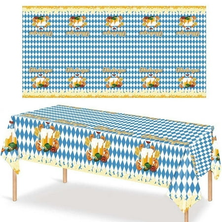 Bavarian Oktoberfest Party Tablecloth 108 x 54 Inch for Celebrations