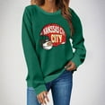 thumbnail image 2 of Brondbend Women’s Sweatshirts Womens Pullover Sweatshirts Crewneck Long Sleeve Top Printed Stylish Loose Fit Tops Lady Gym Workout Fall Winter Clothes Army Green, 2 of 4