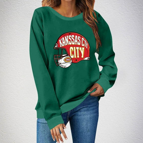 Wowcloth Women's Printed Long Sleeve Round Neck Sweatshirt - Hoodless Casual Pullover for Everyday Wear & Comfort Fit