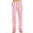 thumbnail image 1 of Pantalones de pijama de franela para mujer CenturyX, con cuadros de búfalo, para dormir, para estar en casa, color rosa, talla M, 1 of 7