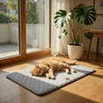thumbnail image 5 of Large Dog Crate Pad Soft Washable skid Kennel Mat Thin Pet Bed Cushion For Medium Large Dogs Cozy Sleeping Pad Gray 36 X 24 Inch, 5 of 6
