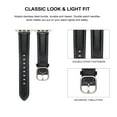 thumbnail image 5 of Fashion Band for Apple Watch 49mm 46mm 45mm 44mm 42mm with Adjustable Stainless Steel Buckle, Lychee Texture PU Leather Strap Slim Band for iWatch Ultra Series 10 9 8 7 6 5 4 SE 3 2 1, Black, 5 of 7