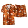 thumbnail image 6 of UAYOTSE Silky Button‑Up Satin Pajama for Kids Girls, Collared Short Sleeve Top plus Matching Shorts, Relaxed‑Fit Indoor Loungewear Outfit Size 4-5 Years, 6 of 6