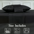 thumbnail image 5 of LIFCOM Satin Sheets Set Queen Size Black,4Pcs Luxury Silky Bedding Set with 15 Inches Deep Pocket for Mattress, 5 of 5