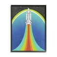 thumbnail image 2 of Stupell Industries Rocket Ship Taking Off Outer Space Striped Pattern Framed Wall Art, 16 x 20, Design by Caroline Alfreds, 2 of 5