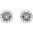 thumbnail image 2 of 14k White Gold 4.6mm Polished 0.17 Dwt Diamond Earrings Jackets Earring Jacket for Women, 2 of 2