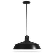 17-inch Industrial Black Pendant Barn Light Fixture with 10ft Adjustable Cord, Ceiling-Mounted Vintage Hanging Light Fixture for Indoor Use, 120V Hardwire, E26 Medium Base LED Compatible, UL Listed